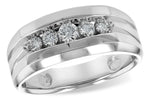 Allison Kaufman Diamond Men's Wedding Band in 14K White Gold, 0.42 ctw