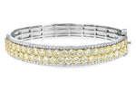 Allison Kaufman Yellow Diamond Bangle Bracelet in 14K Two-Tone Gold, 9.64 ctw