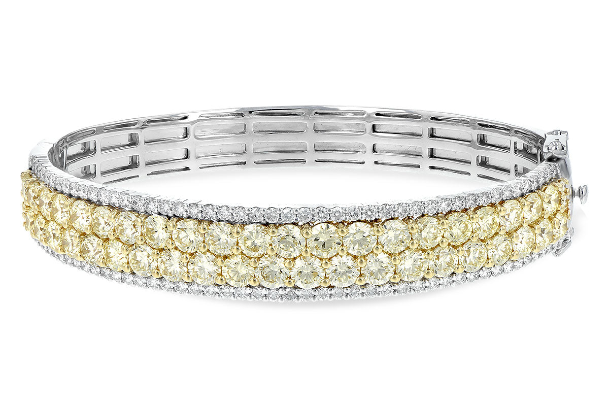 Allison Kaufman Yellow Diamond Bangle Bracelet in 14K Two-Tone Gold, 9.64 ctw