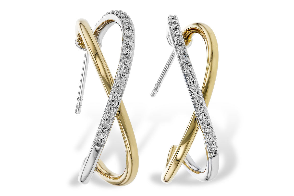 Allison Kaufman Diamond Earrings in 14K Yellow & White Gold, 0.50 ctw (E2273)