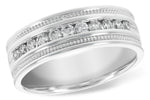 Allison Kaufman Diamond Men's Wedding Band in 14K White Gold, 0.46 ctw