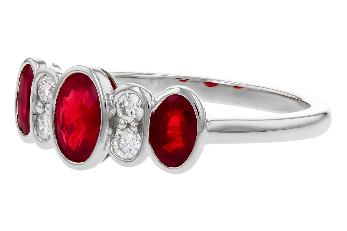 Allison Kaufman Ruby & Diamond Ring in 14K White Gold, 1.29 ctw, alternate view