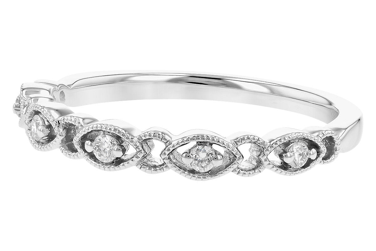 Allison Kaufman Diamond Wedding Band in 14K White Gold, 0.08 ctw (W2427), alternate view