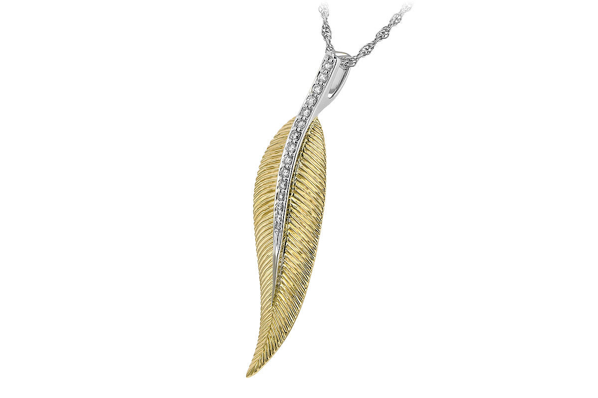 Allison Kaufman Diamond Necklace in 14K Yellow & White Gold, 0.15 ctw (N8020), alternate view