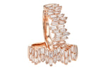 Allison Kaufman Baguette Diamond Earrings in 14K Rose Gold, 0.70 ctw, alternate view