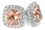 Allison Kaufman Morganite & Diamond Earrings in 14K White Gold, 1.88 ctw