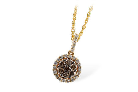 Allison Kaufman Brown Diamond Necklace in 14K Yellow Gold, 0.51 ctw