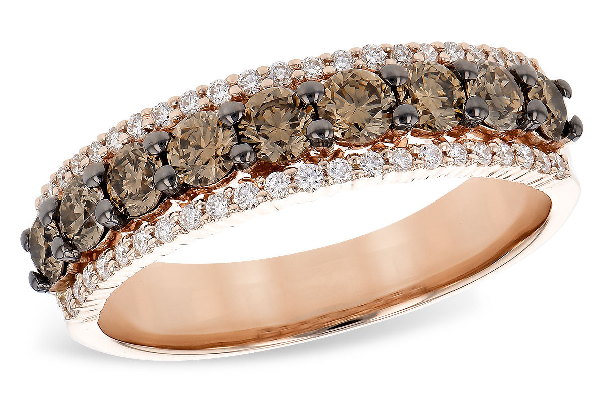 Allison Kaufman Brown Diamond Wedding Band in 14K Rose Gold, 1.00 ctw