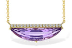 Allison Kaufman Amethyst & Diamond Necklace in 14K Yellow Gold, 2.28 ctw
