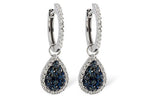 Allison Kaufman Blue Diamond Earrings in 14K White Gold, 0.95 ctw