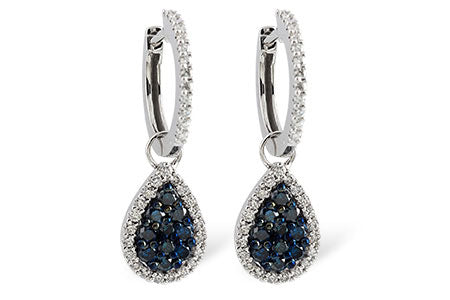 Allison Kaufman Blue Diamond Earrings in 14K White Gold, 0.95 ctw