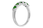 Allison Kaufman Emerald & Diamond Wedding Band in 14K White Gold, 0.47 ctw, alternate view