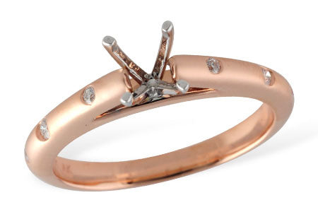 Allison Kaufman Diamond Engagement Ring Semi-Mount in 14K Rose Gold, 0.07 ctw