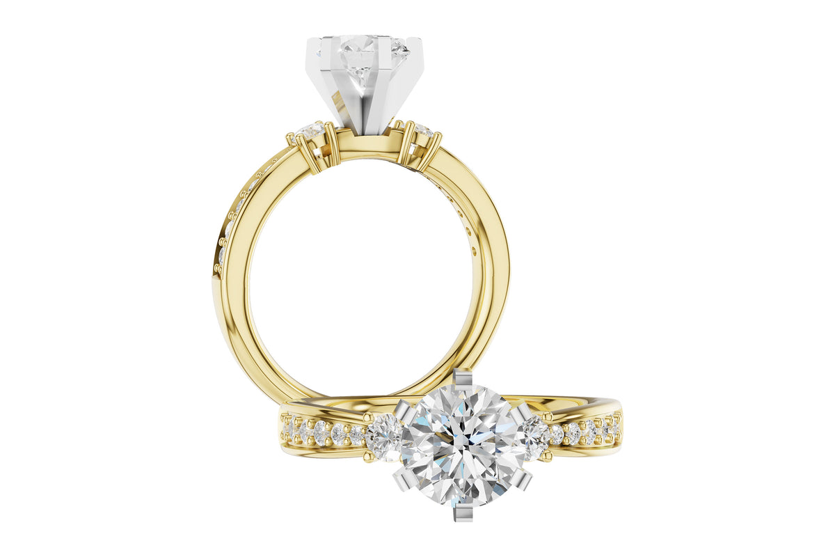 Allison Kaufman Diamond Engagement Ring Semi-Mount in 14K Yellow Gold, 0.32 ctw, alternate view