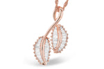 Allison Kaufman Baguette Diamond Necklace in 14K Rose Gold, 0.48 ctw