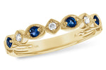 Allison Kaufman Sapphire & Diamond Wedding Band in 14K Yellow Gold, 0.26 ctw