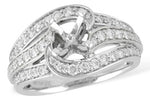 Allison Kaufman Diamond Engagement Ring Semi-Mount in 14K White Gold, 0.73 ctw