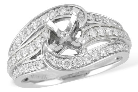 Allison Kaufman Diamond Engagement Ring Semi-Mount in 14K White Gold, 0.73 ctw