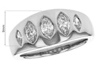 Allison Kaufman Fancy-Cut Diamond Wedding Band in 14K White Gold, 0.95 ctw, alternate view