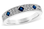 Allison Kaufman Sapphire & Diamond Wedding Band in 14K White Gold, 0.48 ctw