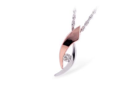 Allison Kaufman Diamond Necklace in 14K Rose Gold, 0.09 ctw (N7210)