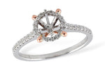 Allison Kaufman Diamond Engagement Ring Semi-Mount in 14K Two-Tone Gold, 0.19 ctw