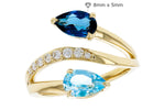 Allison Kaufman Blue Topaz & Diamond Ring in 14K Yellow Gold, 3.70 ctw, alternate view