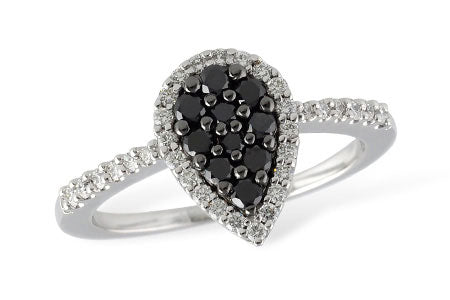 Allison Kaufman Black Diamond Ring in 14K White Gold, 0.53 ctw