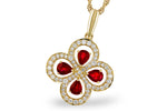 Allison Kaufman Ruby & Diamond Necklace in 14K Yellow Gold, 0.96 ctw