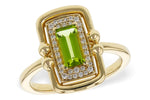 Allison Kaufman Peridot & Diamond Ring in 14K Yellow Gold, 0.84 ctw
