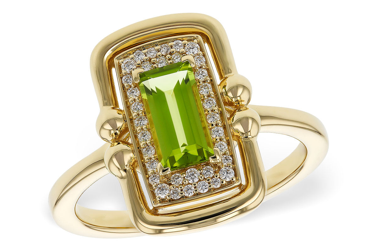 Allison Kaufman Peridot & Diamond Ring in 14K Yellow Gold, 0.84 ctw