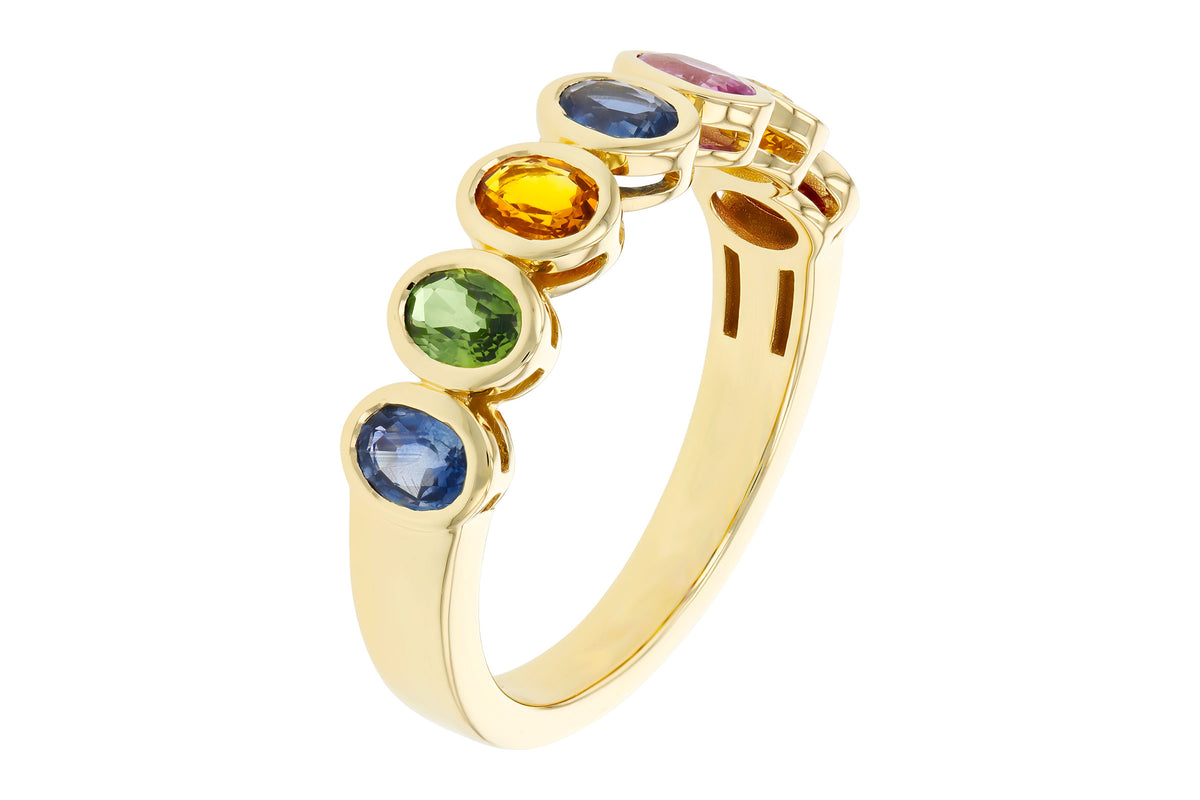 Allison Kaufman Sapphire Wedding Band in 14K Yellow Gold, 1.54 ctw, alternate view
