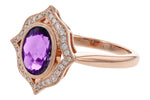Allison Kaufman Amethyst & Diamond Ring in 14K Rose Gold, 1.70 ctw, alternate view