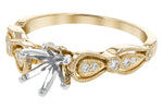 Allison Kaufman Diamond Engagement Ring Semi-Mount in 14K Yellow Gold, 0.10 ctw, alternate view