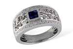 Allison Kaufman Sapphire & Diamond Wedding Band in 14K White Gold, 0.49 ctw