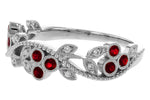 Allison Kaufman Ruby & Diamond Wedding Band in 14K White Gold, 0.28 ctw, alternate view