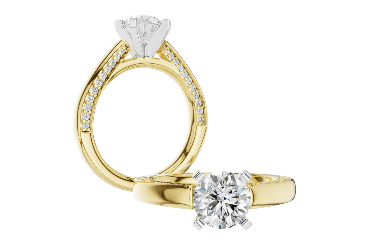 Allison Kaufman Diamond Engagement Ring Semi-Mount in 14K Yellow Gold, 0.28 ctw, alternate view