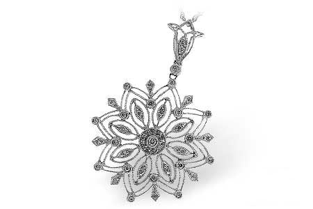 Allison Kaufman Diamond Necklace in 14K White Gold, 0.34 ctw (N7124)
