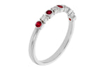Allison Kaufman Ruby & Diamond Wedding Band in 14K White Gold, 0.24 ctw (W2760), alternate view