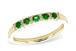 Allison Kaufman Emerald & Diamond Wedding Band in 14K Yellow Gold, 0.27 ctw