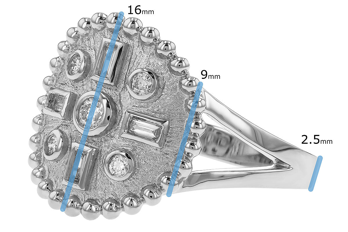 Allison Kaufman Baguette Diamond Ring in 14K White Gold, 0.19 ctw, alternate view