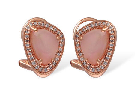 Allison Kaufman Rose Quartz & Diamond Earrings in 14K Rose Gold, 3.91 ctw