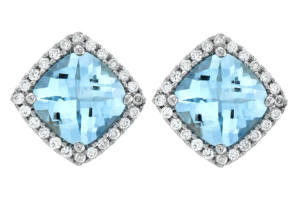 Allison Kaufman Aquamarine & Diamond Earrings in 14K White Gold, 1.75 ctw (E1500), alternate view
