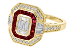 Allison Kaufman Ruby & Diamond Ring in 14K Yellow Gold, 1.35 ctw, alternate view