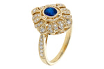 Allison Kaufman Sapphire & Diamond Ring in 14K Yellow Gold, 0.78 ctw, alternate view