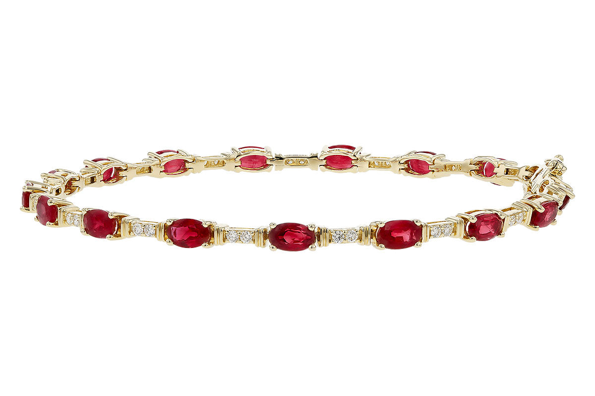 Allison Kaufman Ruby & Diamond Bracelet in 14K Yellow Gold, 4.97 ctw