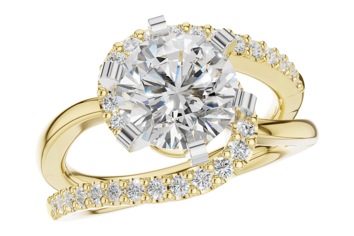 Allison Kaufman Diamond Engagement Ring Semi-Mount in 14K Yellow Gold, 0.35 ctw