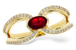 Allison Kaufman Ruby & Diamond Ring in 14K Yellow Gold, 0.67 ctw