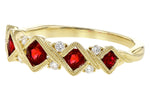 Allison Kaufman Ruby & Diamond Wedding Band in 14K Yellow Gold, 0.58 ctw, alternate view
