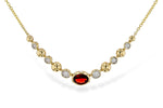 Allison Kaufman Garnet & Diamond Necklace in 14K Yellow Gold, 1.00 ctw